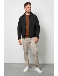 Black Padded Harrington Jacket - 1