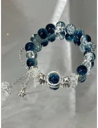 Celestial Blue Beaded Bracelet