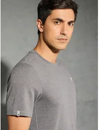 Men Solid Slim Fit Crew Neck T-Shirt - 2