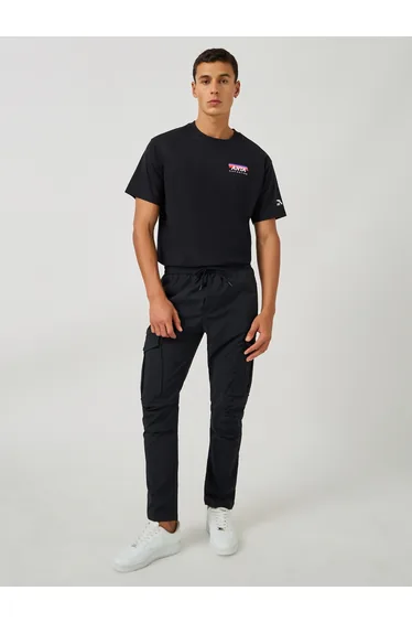 Solid Drawstring Waist Straight Leg Pants