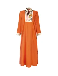 Embellished Linen Kaftan - 5