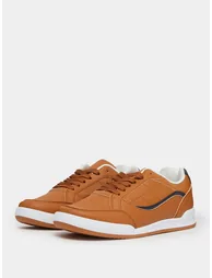 Men Brown Panelled Lace-Up Sneakers - 1