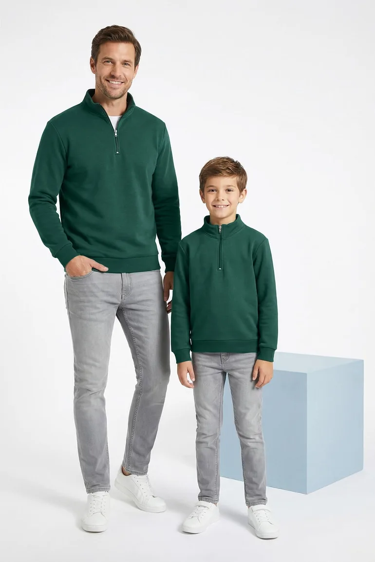 Emerald green plain knitted sweatshirt