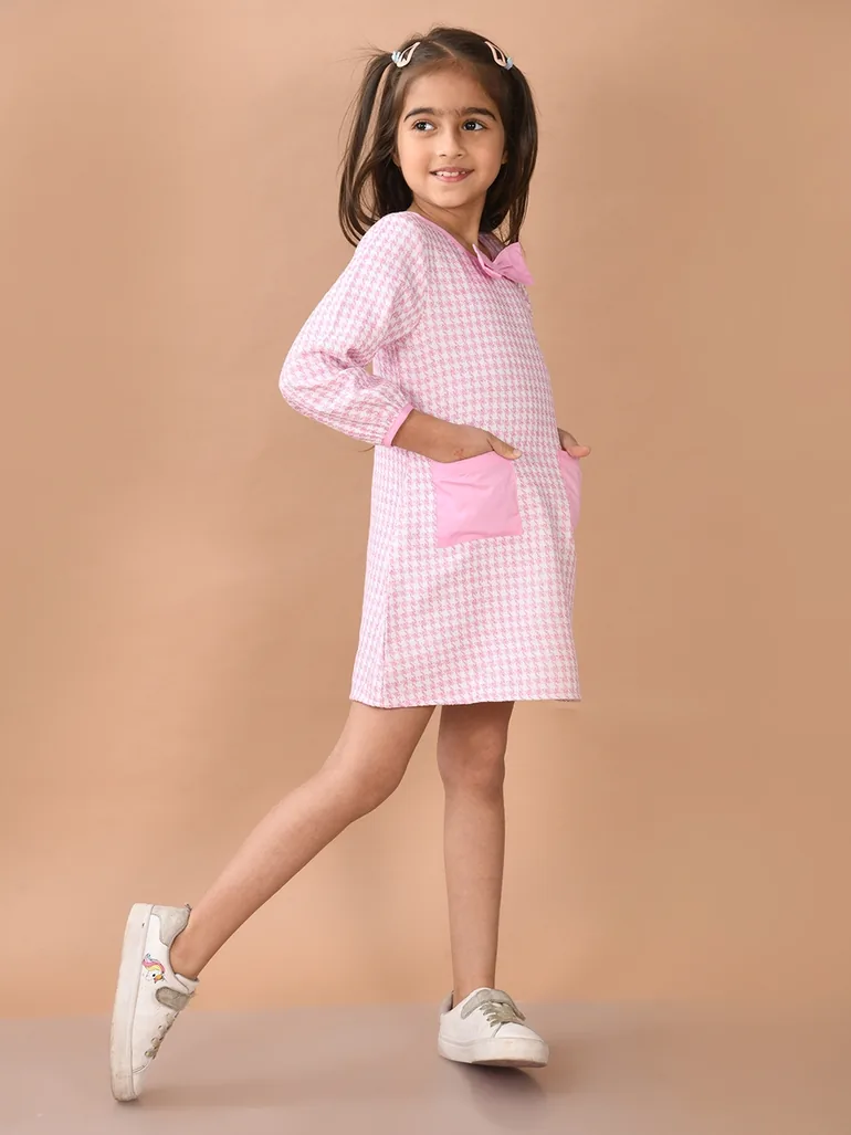 Checkered Long Sleeves Dress - 2