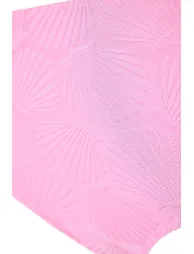 Pink Seashell Textured Fabric High Waist Plus Size Bikini Bottom - 5