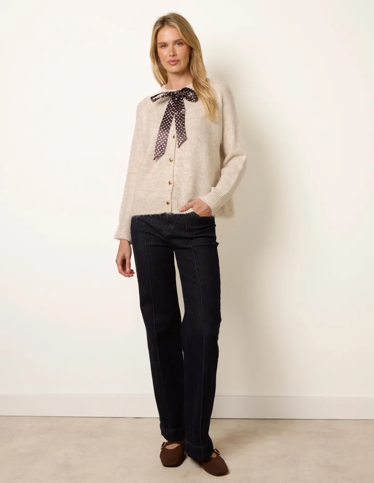 Cardigan With Heart-Shaped Buttons