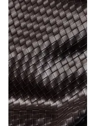 Chocolate PU Woven Shoulder Bag - 4