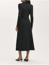 Elvira Ponte Jersey Zip Front Midi Dress - 3