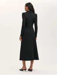 Elvira Ponte Jersey Zip Front Midi Dress - 2