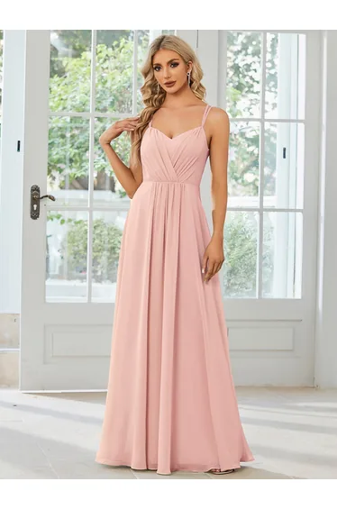 ever RUBY|Convertible Chiffon Lace Open Back Spaghetti Straps Bridesmaid Dress
