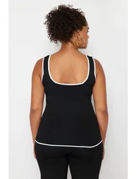 Black Bodycon Knitwear Blouse - 4
