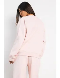 Raglan Seam Oversized Sweatshirt - light pink - 2
