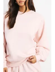 Raglan Seam Oversized Sweatshirt - light pink - 3