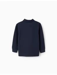 Long Sleeve Cotton Polo-shirt for Boys, Dark Blue - 1