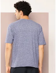 Men Round Neck Melange T-Shirt - 2