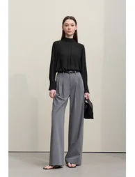 Stand Collar Tie Chiffon Blouse