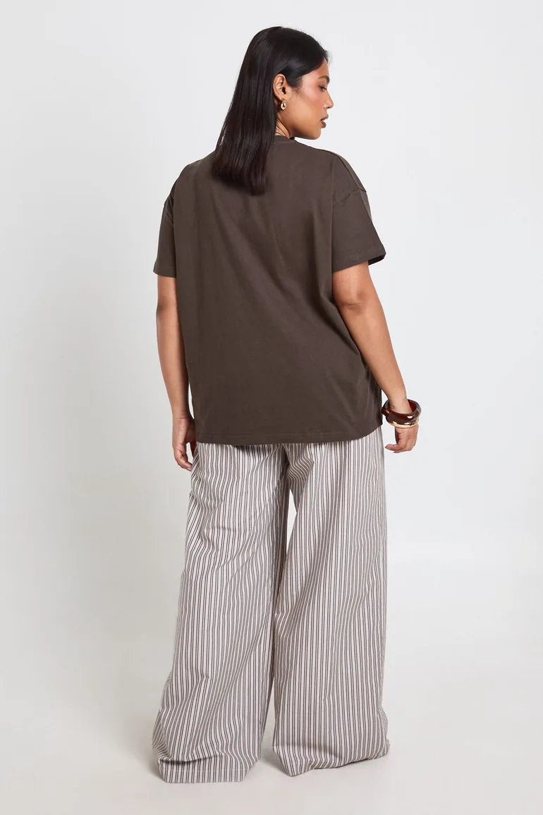 Plus Basic Oversized Short Sleeve T-Shirt - charcoal - 2
