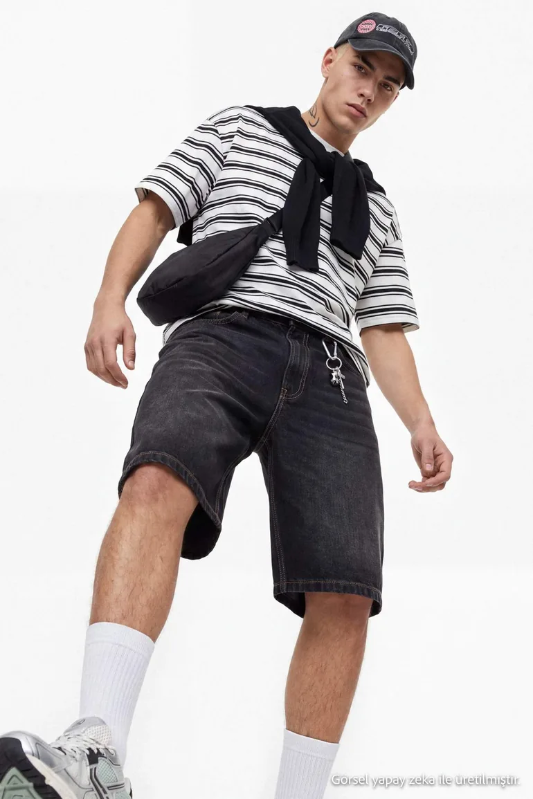 Multi Color Oversized /Wide Cut Striped T-Shirt - 5