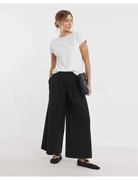 Black Magisculpt Wide Leg Reg Trousers - 1