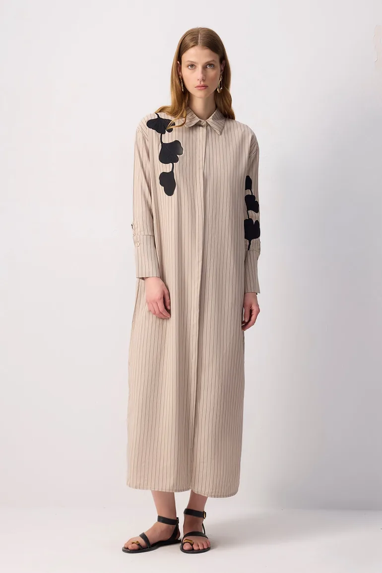 EMBROIDERY DETAILED SHIRT DRESS