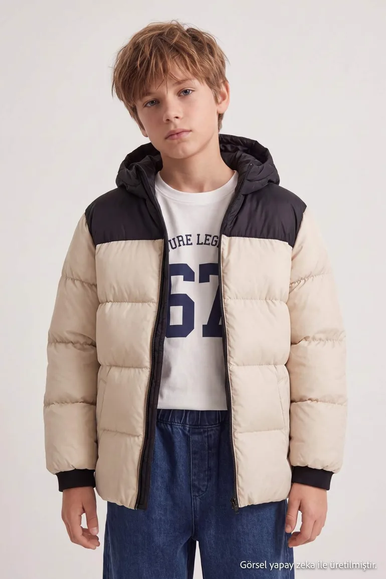 Beige Boys' Inflatable Coat - 2