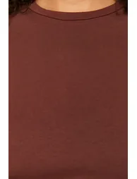 Trendyol Curve Plus Brown A-Line Midi T-Shirt Dress - 4