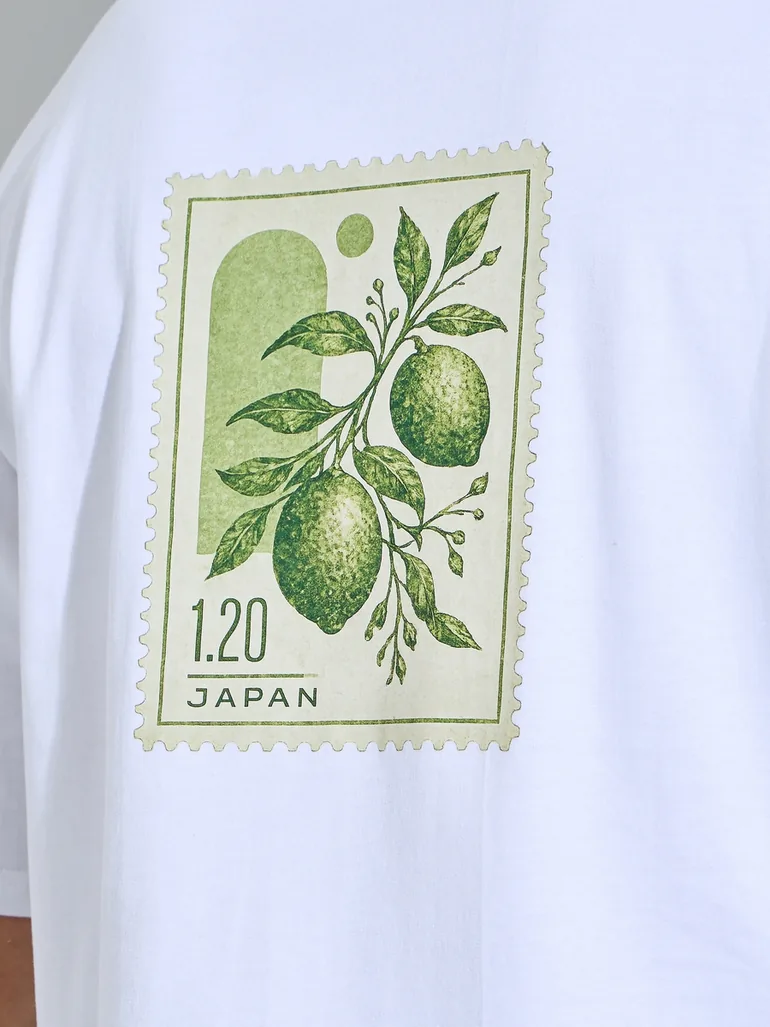 Men White Graphic Print Oversized T-Shirt - 4
