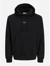Black Back Graphic Print Pullover Hoodie