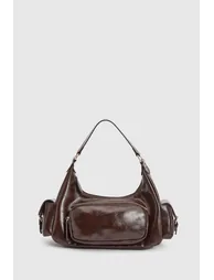 Cargo Pocket Detail Shoulder Bag - brown - 1