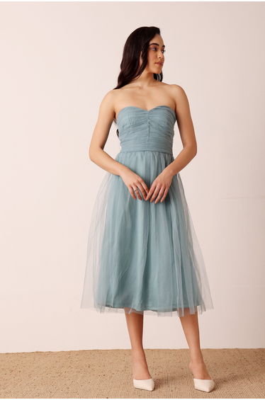 Litzy Midi Dress in Dusty Blue product thumbnail 3