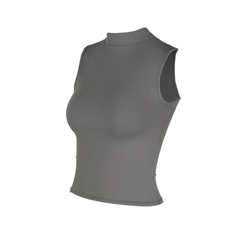 Women's Half Zip Sleeveless Workout Tank Top - 2