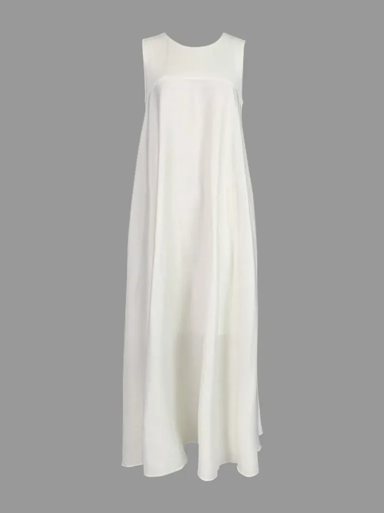 Loose Sleeveless Pockets Solid Color Split-Joint Round-Neck Maxi Dresses - 3