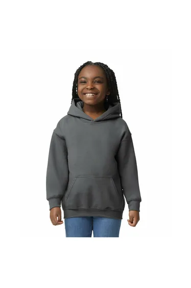 Gildan Heavy Blend Childrens Unisex Hooded Sweatshirt Top / Hoodie - Charcoal