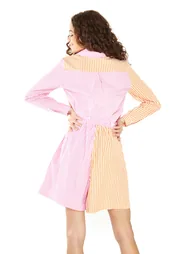 Glamorous Orange Pink Stripe Loose Fit Shorts - 3
