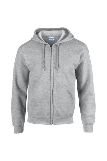Gildan Heavy Blend Adult Full Zip Hooded Sweatshirt Top - Sport Grey