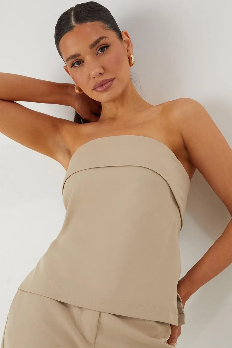 Tailored Bandeau Split Side Top - 1