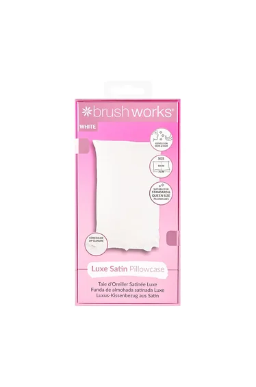 Brushworks Luxe Satin Pillowcase - White