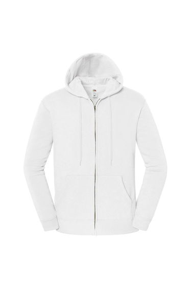 Fruit of the Loom Unisex Adult Iconic Premium Full Zip Hoodie - White