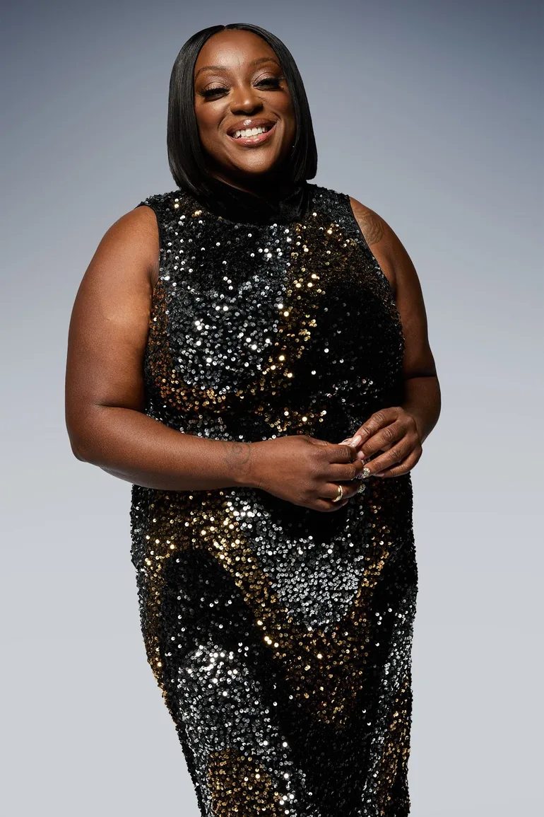 Sequin Velvet High Neck Midi Dress - 3