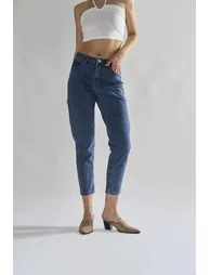 Mid Stonewash Straight Leg Slim Fit Jeans - 2