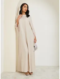Women Rhinestone Embellished Jalabiya with Tassel Trim