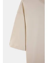 Beige Regular Low Shoulder 100% Cotton Collar Detailed T-Shirt - 8