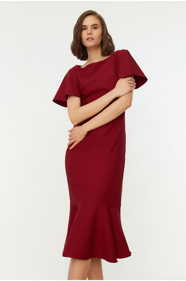 Mermaid Midi Slip Dress with Ruffles product thumbnail 3