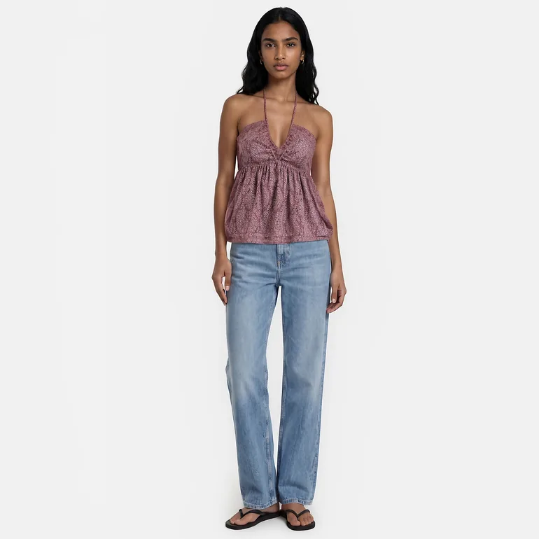 Paisley Print Bustier Top