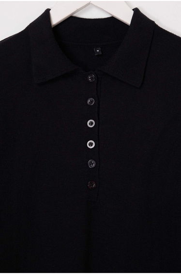 Black Polo Neck Skater Knitwear Dress product thumbnail 3