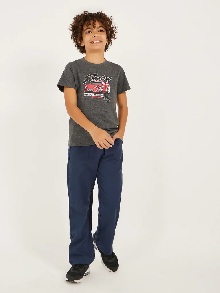 Solid Drawstring Waist Relaxed Pants