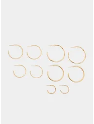 أقراط حلقية عدد 5 - ذهبي