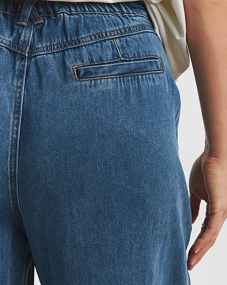 Indigo Crop Wide Leg Jeans - 7