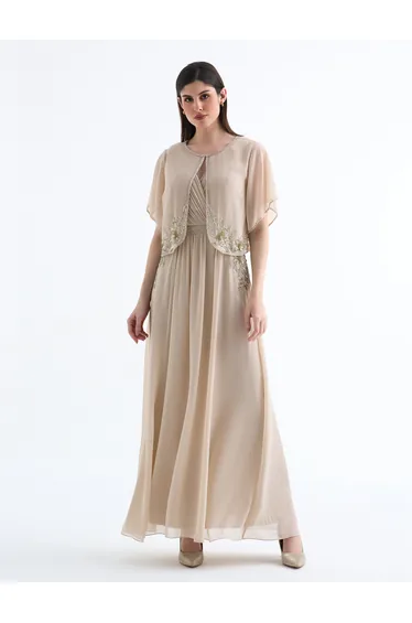 Donia Dress - Long Beige Dress