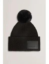 SERSHII Colourblock Bobble Hat Black